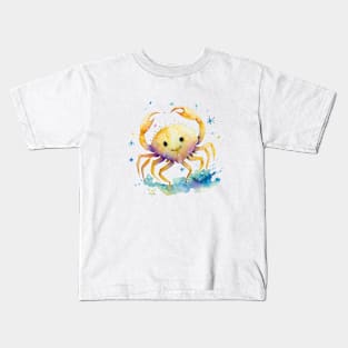 Watercolor Zodiac Cancer Kids T-Shirt